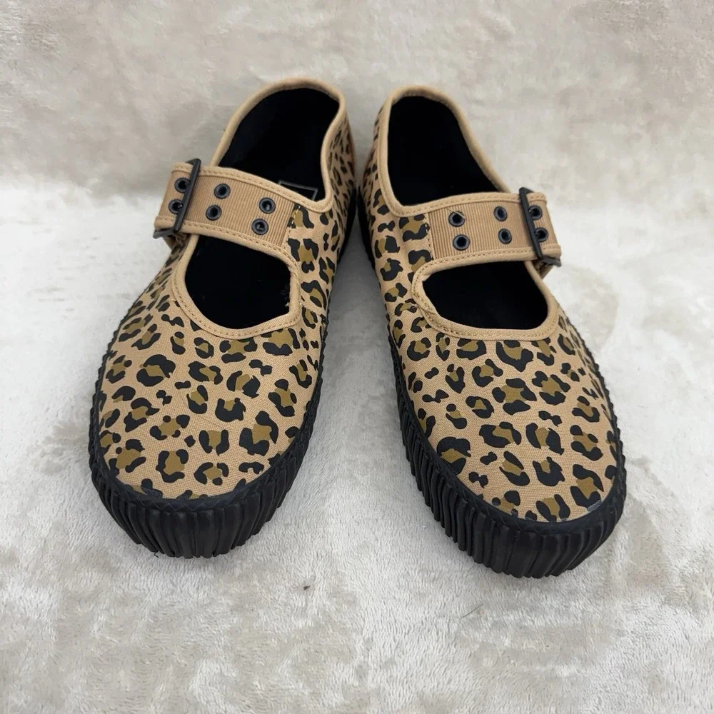 Vans Mary Jane Creeper Leopard Print Platform Shoes Women's 10.5 EU 42